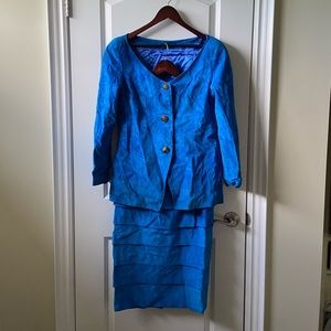DANIER Vintage Blue 2-Piece Suede Suit